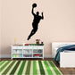 Basketball player wall decal, black silhouette jumping with ball