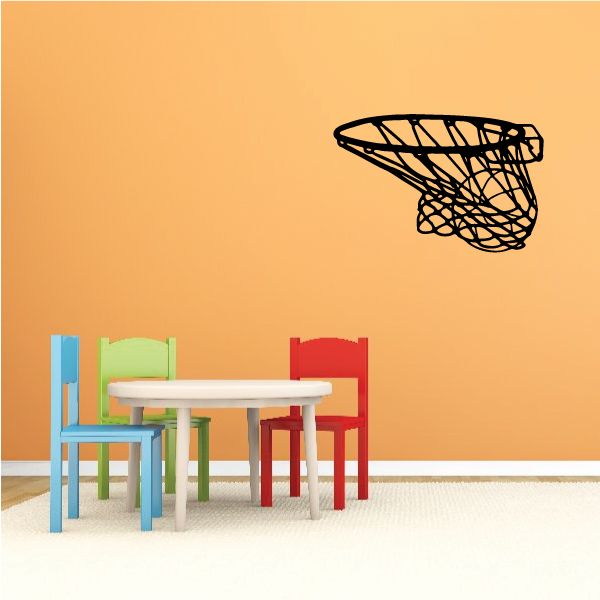 Image of Basketball Ball Inside Net Decal