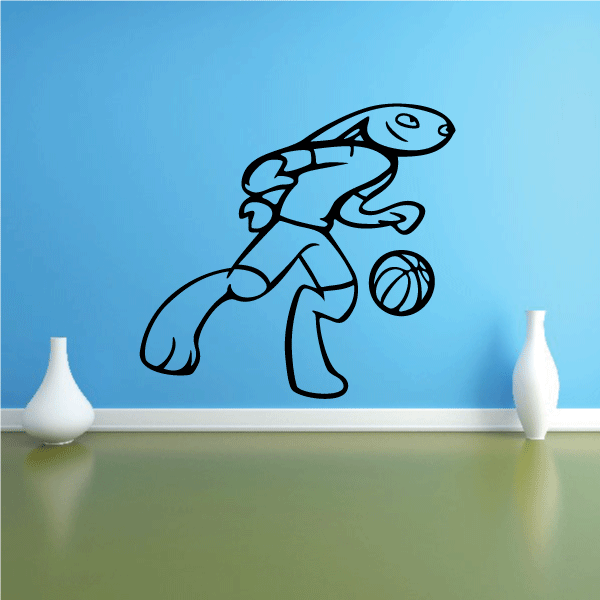 Image of Basketball Bunny Dribbling Decal