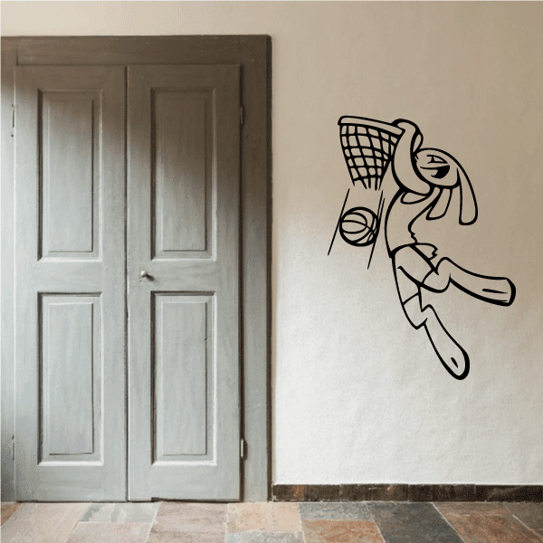 Image of Basketball Bunny Dunking Decal