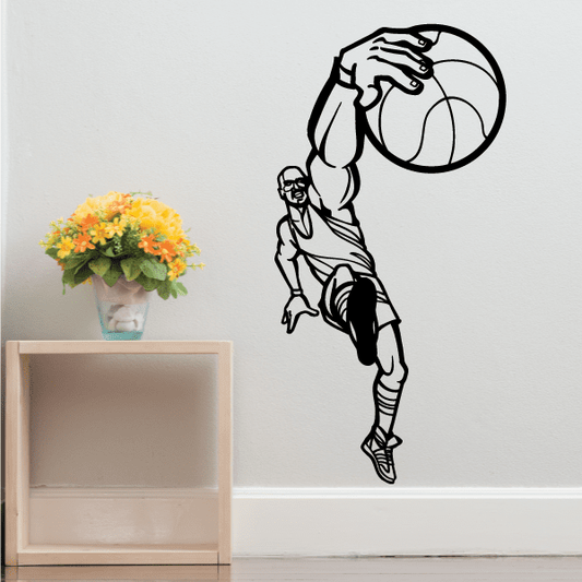 Image of Basketball Cartoon Close Angle Ball Catch Decal