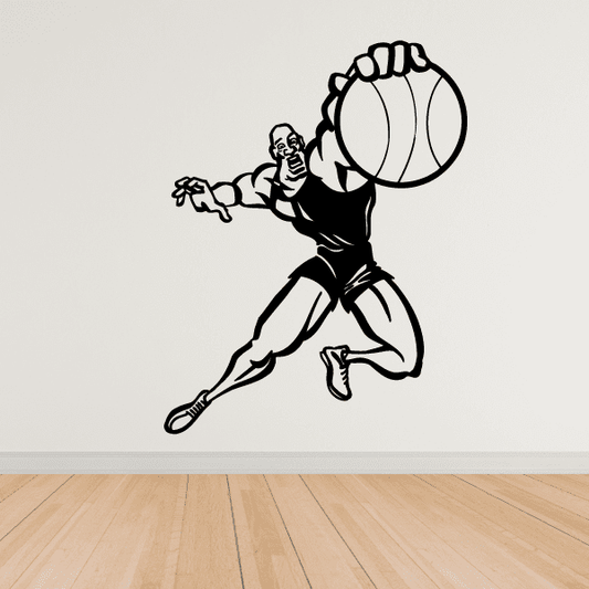 Image of Basketball Cartoon Close Angle Ball Grab Decal