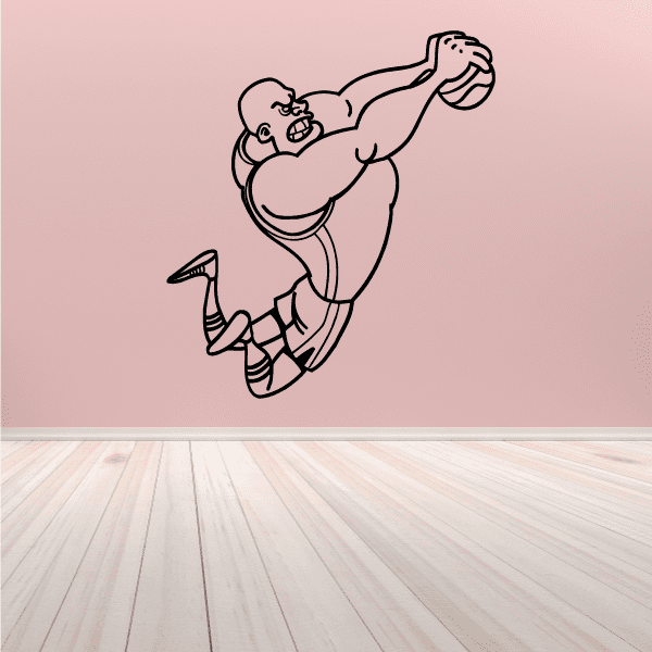 Image of Basketball Cartoon Player Dunking Decal