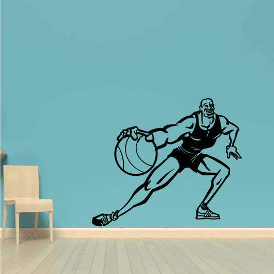 Image of Basketball Cartoon Player Perspective Decal