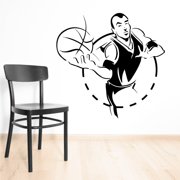 Image of Basketball Dotted Circle Player Decal