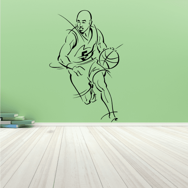 Image of Basketball Expressive Lines Dribbling Player Decal