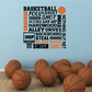 Basketball foul assist shot score wall decal with hoop and slam dunk text