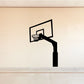 Basketball goal decal with black backboard and hoop net