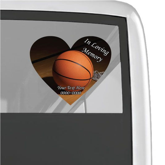 Image of Basketball In Loving Memory Custom Heart Sticker