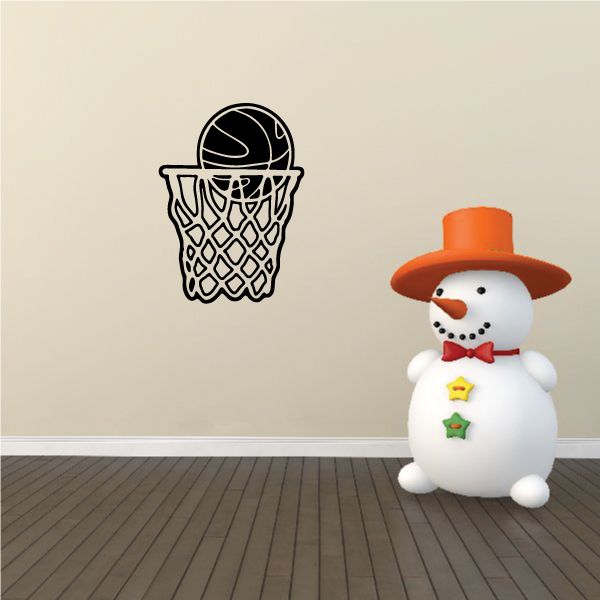 Image of Basketball Inside Hoop Net Decal