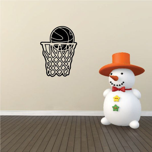 Image of Basketball Inside Hoop Net Decal