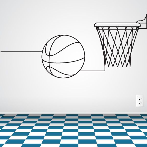 Image of Basketball Line Art Decal