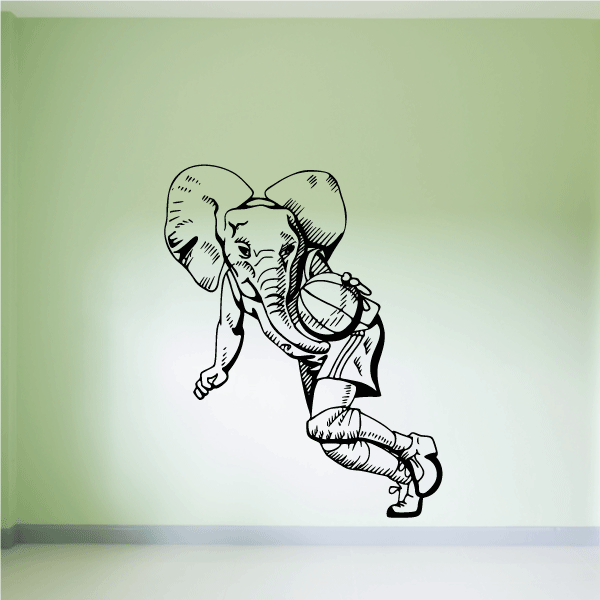 Image of Basketball Mascot Elephant Decal