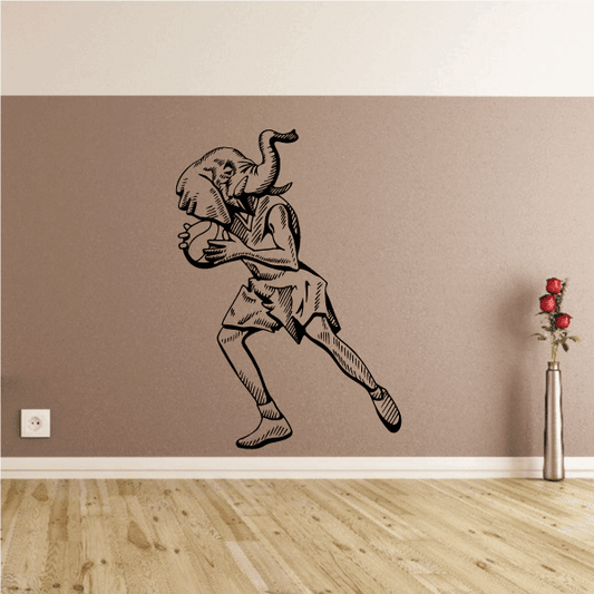 Image of Basketball Mascot Elephant Passing Decal