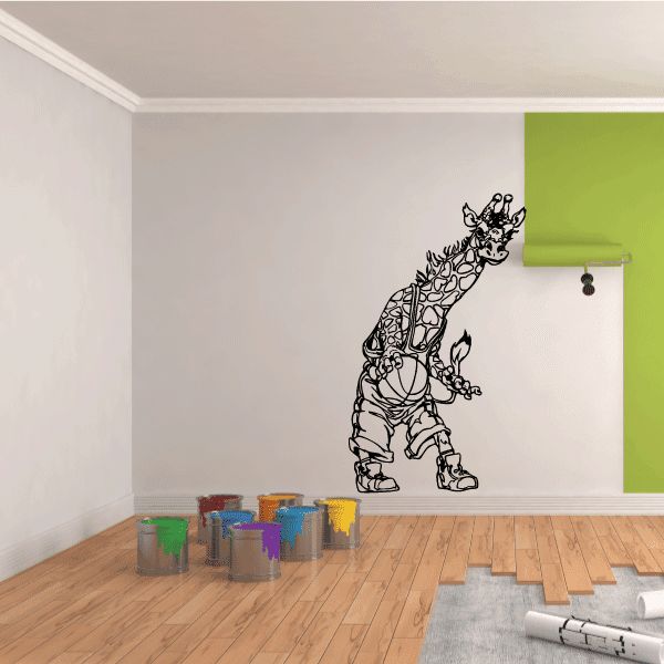 Image of Basketball Mascot Giraffe Decal