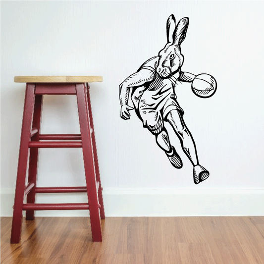 Image of Basketball Mascot Rabbit Hare Decal