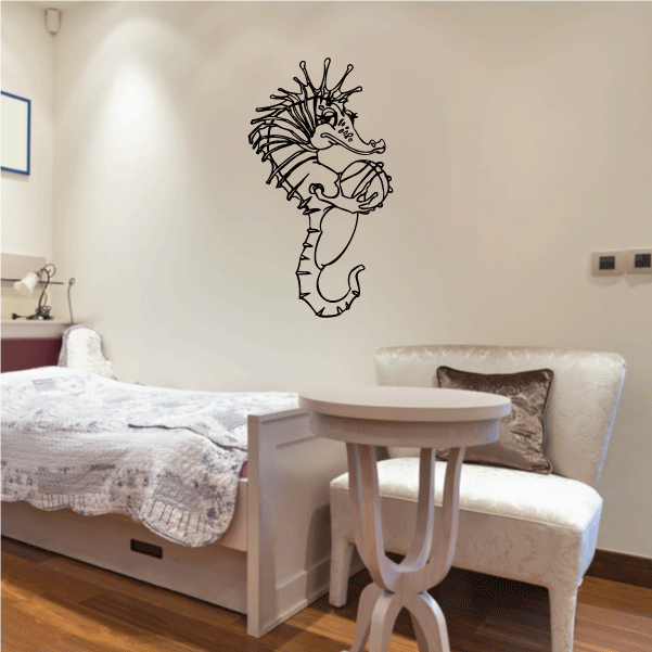 Image of Basketball Mascot Seahorse Decal