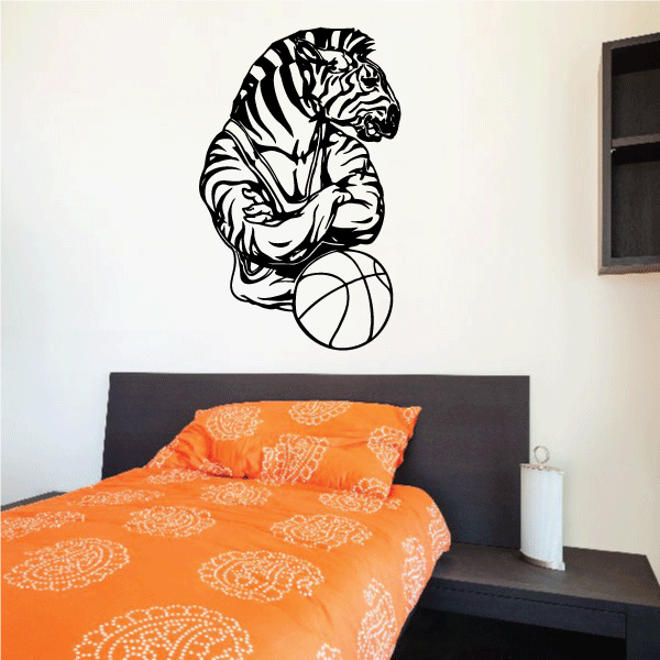 Image of Basketball Mascot Zebra Decal