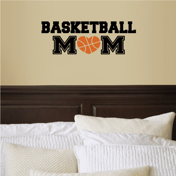 Image of Basketball Mom Heart Decal