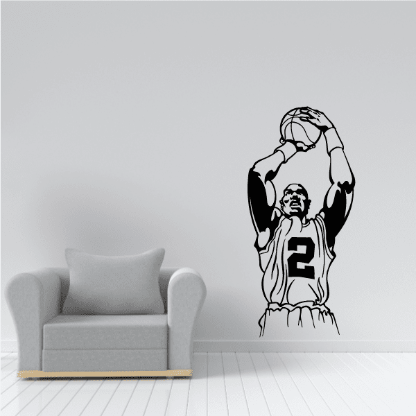 Image of Basketball Number 2 Player Ball Toss Decal