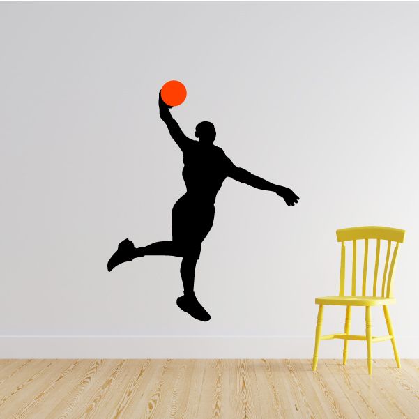 Image of Basketball Player Approaching the Dunk Decal