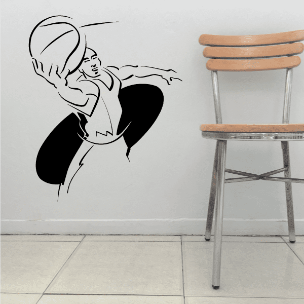 Image of Basketball Player Ball Catch Action Decal