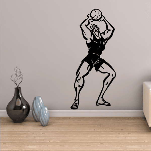 Image of Basketball Player Standing Posing Toss Decal