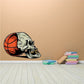 Basketball skull sticker: orange ball with grey skull head.