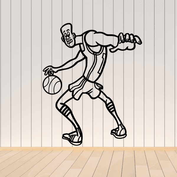 Image of Basketball Turn Around Player Cartoon Decal