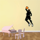Basketball wall decal: black player silhouette holding orange basketball