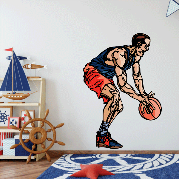 Image of Basketball Wall Decal - Vinyl Sticker - Car Sticker - Die Cut Sticker - CDScolor122
