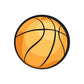 Basketball vinyl wall decal sticker with orange ball and black court lines
