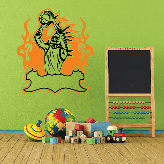 Image of Basketball Wall Decal - Vinyl Sticker - Car Sticker - Die Cut Sticker - SMcolor001