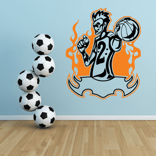 Image of Basketball Wall Decal - Vinyl Sticker - Car Sticker - Die Cut Sticker - SMcolor003