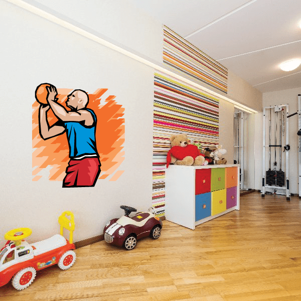 Image of Basketball Wall Decal - Vinyl Sticker - Car Sticker - Die Cut Sticker - SMcolor018