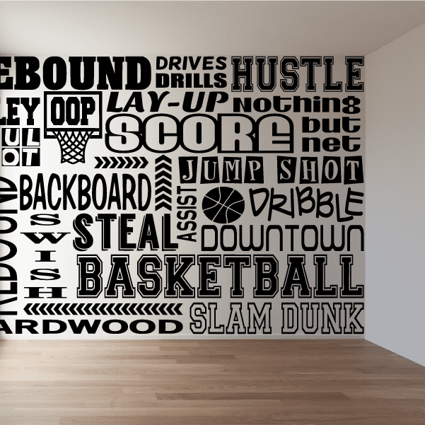 Basketball Word Collage Decal