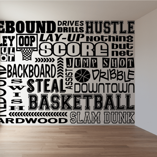 Basketball Word Collage Decal