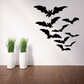 Bat group wall decal with multiple black bat silhouettes in flight