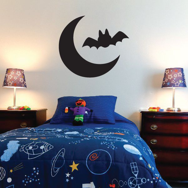 Image of Bat & Moon Decal