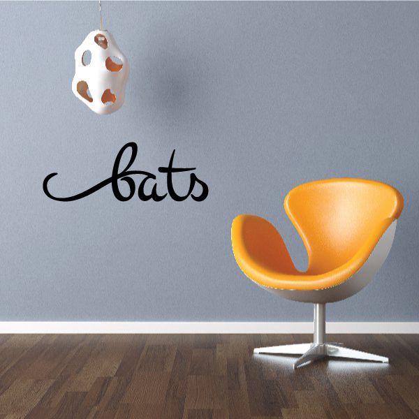 Image of Bats Swoosh Style Text Decal