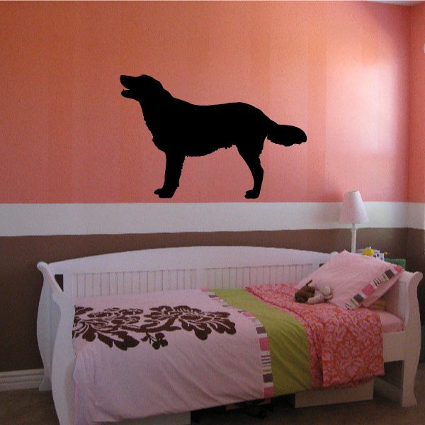 Black dog silhouette wall decal with standing profile