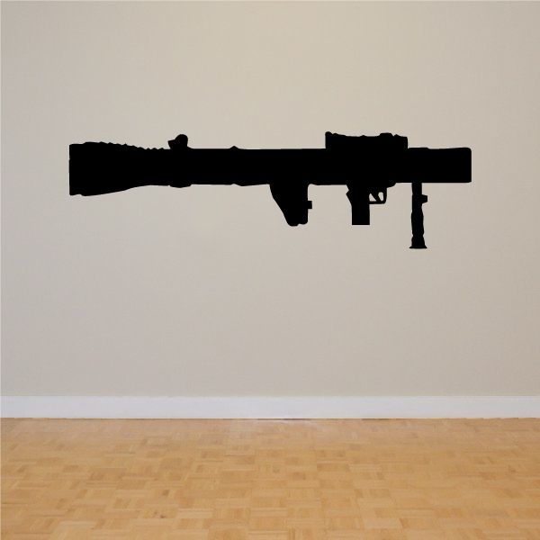 Bazooka wall decal, black rocket launcher silhouette