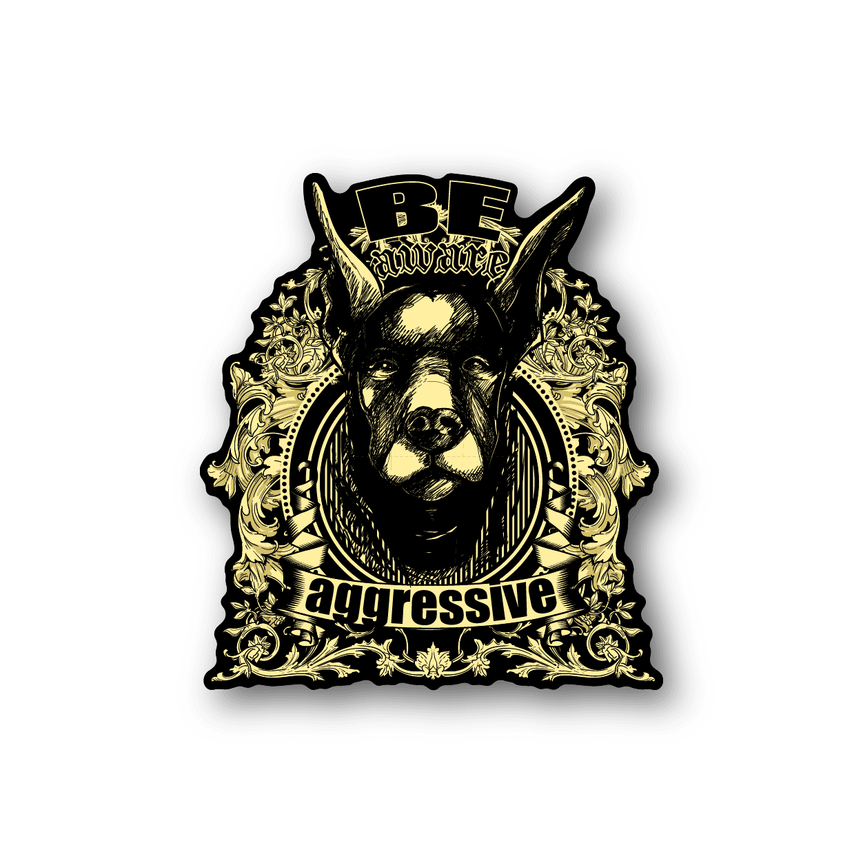 Image of Be Agressive Doberman Sticker