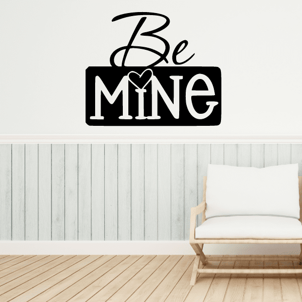 Valentine's Day wall decal with 'Be Mine' lettering and a small heart icon