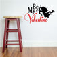 Valentine Cupid wall decal with angel silhouette and 'Be My Valentine' script
