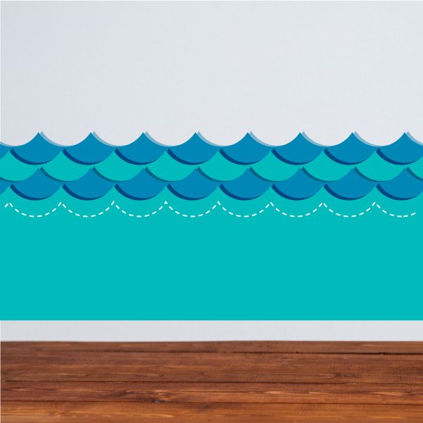 Image of Beach Waves Summer Element Wall Decal - Vinyl Decal - Car Decal - Idcolor017