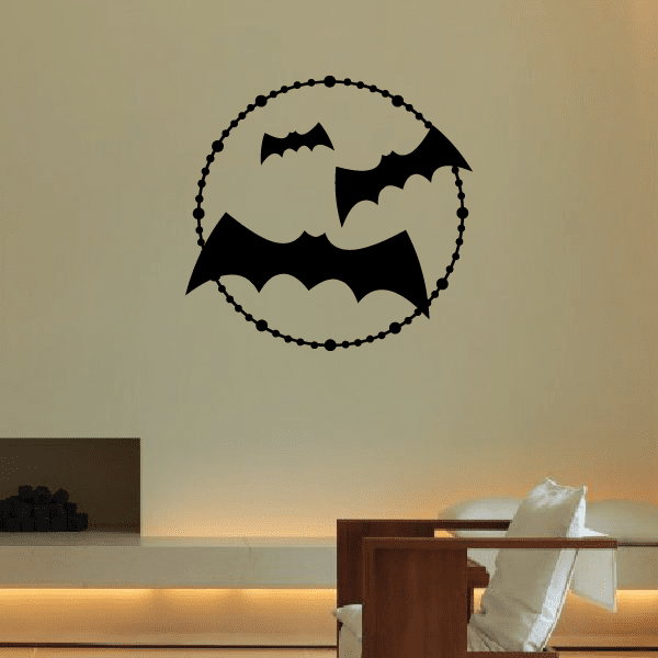 Image of Beaded Moon & Bat Decal