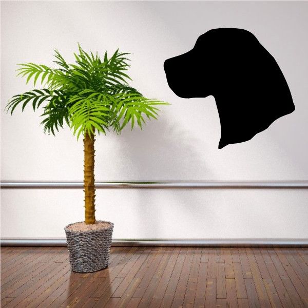 Beagle head wall decal, black dog silhouette