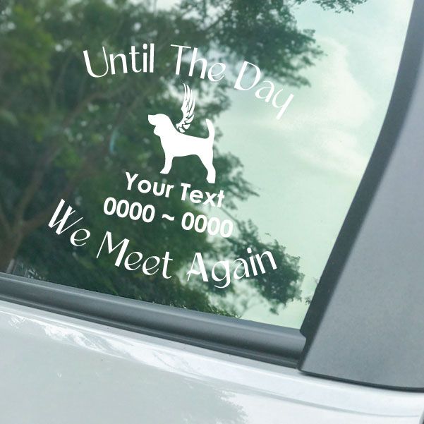 Image of Beagle with Wings Custom In Loving Memory Decal