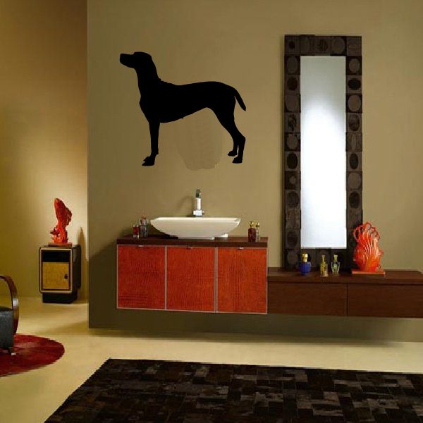Black dog silhouette wall decal, standing side profile